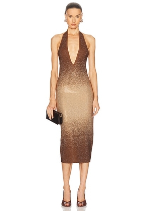 Retrofete Aviana Dress in Nude & Chestnut - Brown. Size S (also in L, M, XL, XS).