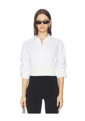 SIMKHAI Stiles Shirt in White. Size M. Also in S, XS.