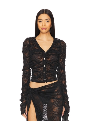 OW Collection Wanted Lace Cardigan in Black. Size XS. Also in S.