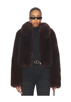 L'Academie by Marianna Savoie Faux Fur Jacket in Brown. Size L. Also in M, S, XL, XS, XXS.