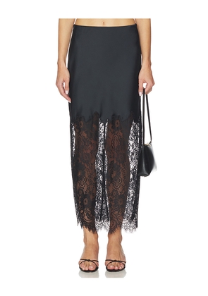 LoveShackFancy Ilene Skirt in Black. Size L. Also in M, S, XL, XS.