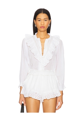 Show Me Your Mumu French Blouse in White. Size XL. Also in XS.