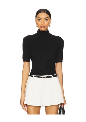 SEROYA Yuna Fuzzy Knit Top in Black. Size L. Also in S.