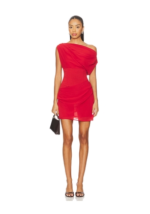 SOVERE Ada Mini Dress in Red. Size M. Also in S, XS.