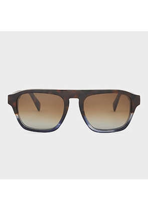 Paul Smith Havana Blue Gradient 'Macleod' Sunglasses Multicolour