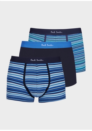 Paul Smith Blue 'Signature Stripe' Three Pack Boxer Briefs Multicolour