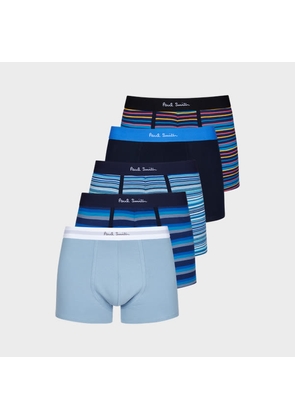 Paul Smith Stripe and Plain Mixed Boxer Briefs Five Pack Multicolour