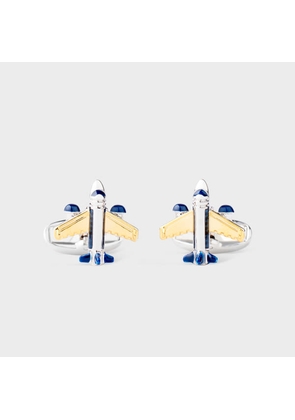 Paul Smith Gold and Silver 'Aeroplane' Cufflinks Multicolour