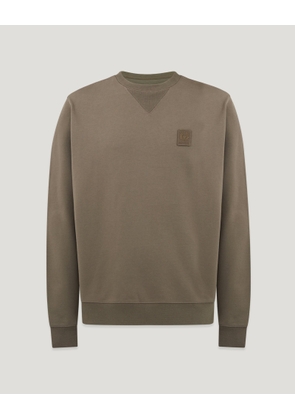 Belstaff Curator Crewneck Sweatshirt Men's Cotton Fleece Major Brown Size 2XL