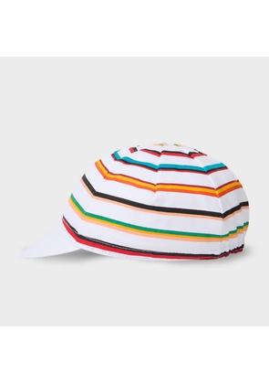 Paul Smith White 'Signature Stripe' Cycling Cap Multicolour