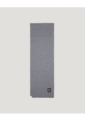 Belstaff Watch Scarf Men's Lambswool Pale Grey Melange Size One Size