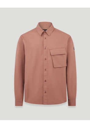 Belstaff Scale Shirt Men's Garment Dye Cotton Cedar Wood Size 3XL