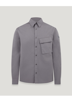 Belstaff Scale Shirt Men's Garment Dye Cotton Tornado Grey Size S