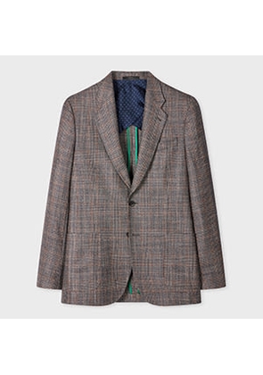 Paul Smith Tan Check 'Silk Air' Buggy-Lined Blazer Brown