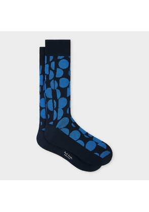 Paul Smith Dark Blue Mix Up Polka Dot Socks