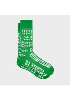 Paul Smith Green Contrast 'Bandana' Socks