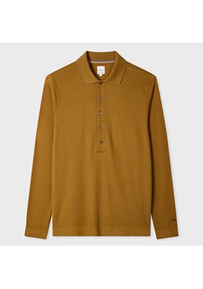 Paul Smith Mustard Cotton Polo Shirt with Integrated Rib Detail Brown