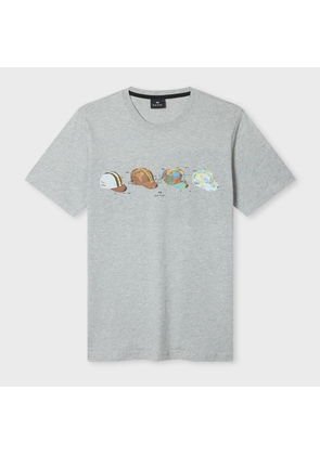 PS Paul Smith Grey 'Cycling Caps' Print T-Shirt