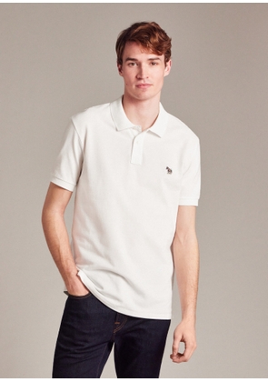 PS Paul Smith White Cotton-Piqué Zebra Logo Polo Shirt