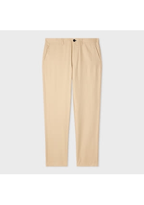 PS Paul Smith Tapered-Fit Ecru Cotton-Linen Trousers Brown