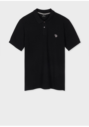 PS Paul Smith Black Cotton-Piqué Zebra Logo Polo Shirt