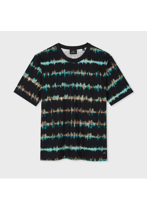 PS Paul Smith Black Organic Cotton 'Blurred Stripe' T-Shirt