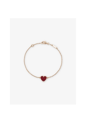 Van Cleef & Arpels Sweet Alhambra Gold and Carnelian Heart Bracelet