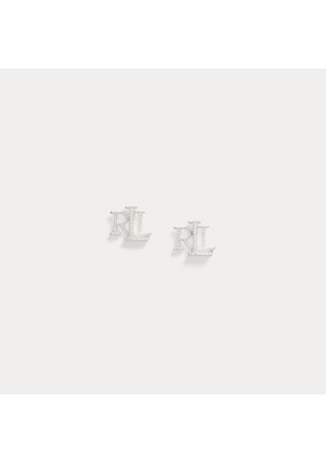 Sterling Silver Textured Logo Studs