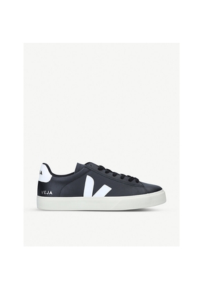 Mens Veja Men's Campo Leather and Coated-Canvas Low-Top Trainers