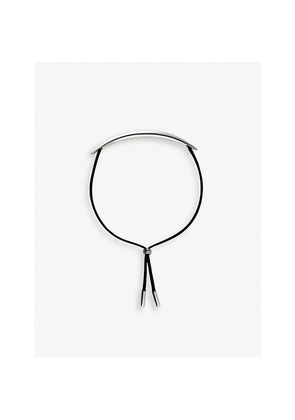 Womens Shaun Leane Quill Stainless Steel and Leather Bracelet