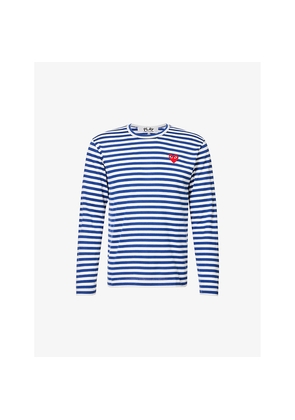 Mens Comme Des Garcons Play Striped Cotton-Jersey Top
