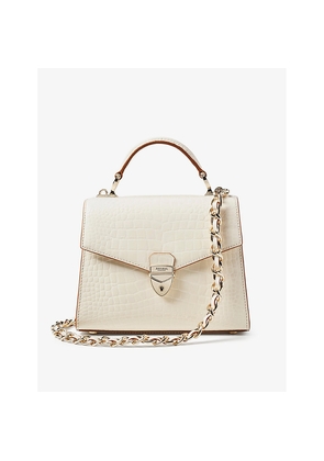 Womens Aspinal Of London Mayfair Croc-Effect Leather Top-Handle Bag