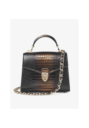 Womens Aspinal Of London Mayfair 2 Midi Croc-Effect Leather Top-Handle Bag