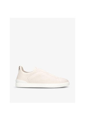 Mens Zegna X3 Stitch Secondskin Leather Low-Top Trainers