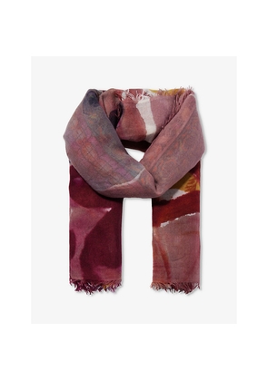 Womens Dianora Salviati Graphic-Pattern Large Cashmere and Silk-Blend Scarf