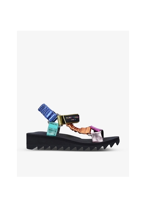 Womens Kurt Geiger London Orion Logo-Print Woven Sandals