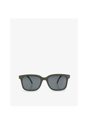 Izipizi #L Square-Framed Khaki Green Sunglasses