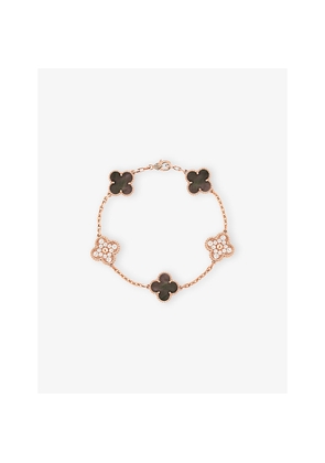 Van Cleef & Arpels Vintage Alhambra Rose-Gold, Mother Of Pearl and 0.96ct Diamond Bracelet