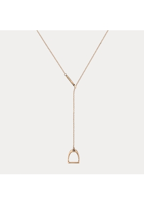 Rose Gold Stirrup Lariat Necklace