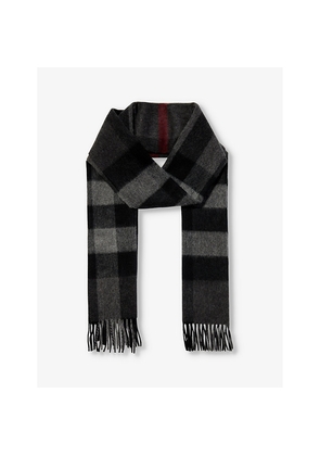 Womens Burberry Giant Check Tasselled-Trim Cashmere Scarf