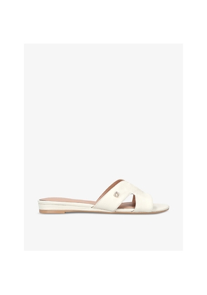 Womens Carvela Seville Logo-Embellished Leather Flat Sandals