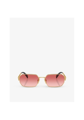 Prada Pr A51S Irregular-Frame Metal Sunglasses