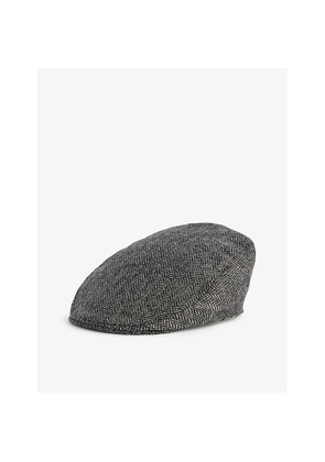 Mens Dents Manorbrook Flat-Crown Herringbone Wool Cap