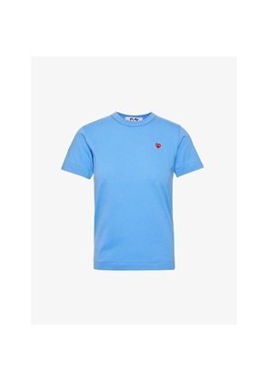 Womens Comme Des Garcons Play Logo-Embroidered Cotton-Jersey T-Shirt