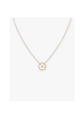 Van Cleef & Arpels Lucky Spring Plum Blossom 18ct Rose-Gold and Mother-Of-Pearl Pendant Necklace