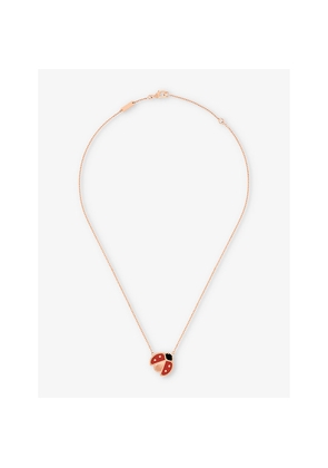Van Cleef & Arpels Lucky Spring 18ct Rose-Gold Carnelian and Onyx Pendant Necklace