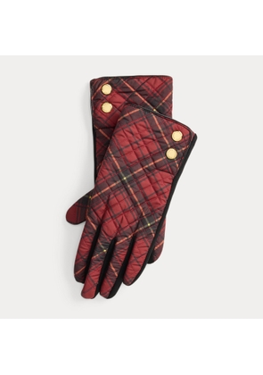 Plaid Diamond-Quilted Tech Gloves