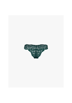 Womens Savage X Fenty Not Sorry Lace Mid-Rise Stretch-Lace Thong