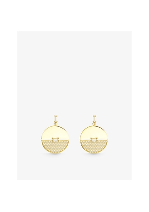 Womens Carat London Sula Yellow-Gold Vermeil-Plated Sterling-Silver and Cubic Zirconia Earrings