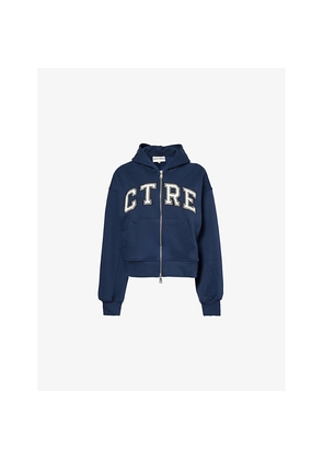 Womens The Couture Club Logo Text-Embroidered Relaxed-Fit Cotton-Jersey Hoody